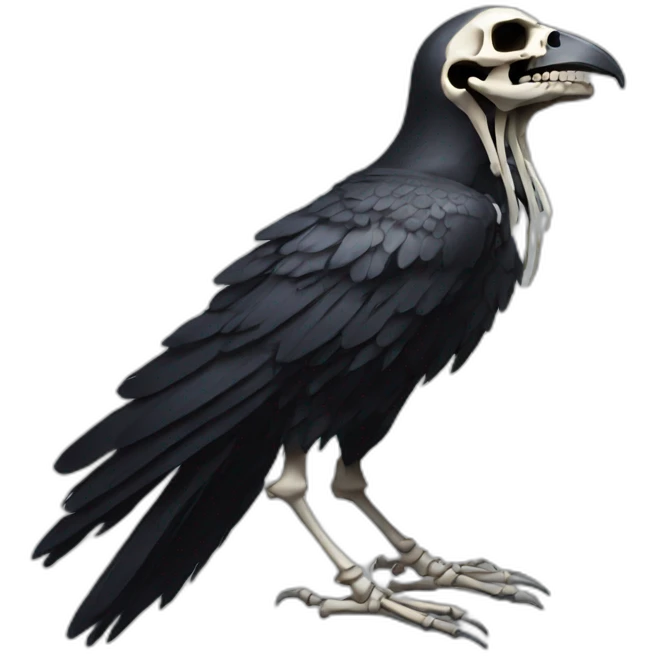 Skeleton of crow emoji