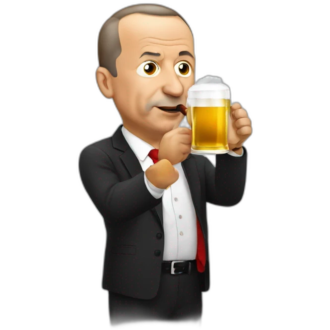 Erdogan drinking beer emoji