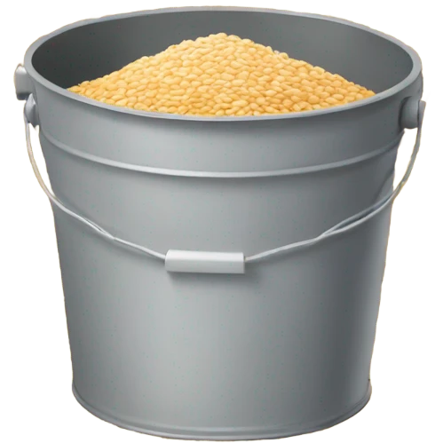 A pile of white wheat inside a bucket emoji. emoji
