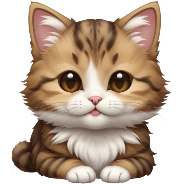 dark brown tabby and white kitten in funny positions with eyes closed emoji