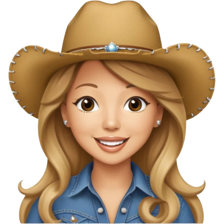 mariah carey is singing with mirco and cowboy hat emoji