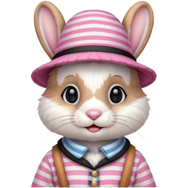 bunny wearing gondolier striped shirt and hat emoji