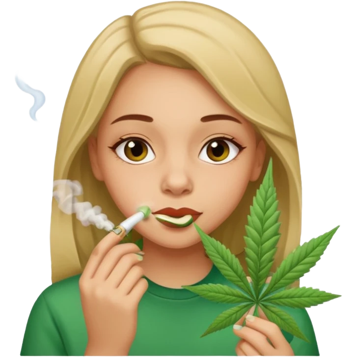 Girl smelling marijuana  emoji