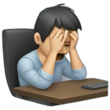programmer crying because of bug emoji