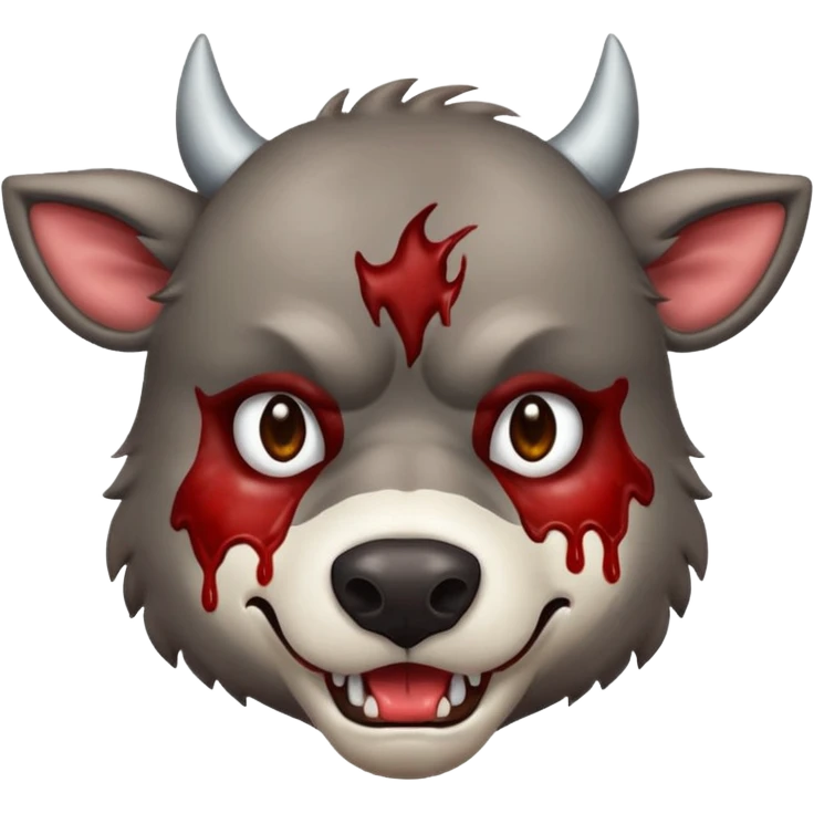 Wolf face eating coo emoji