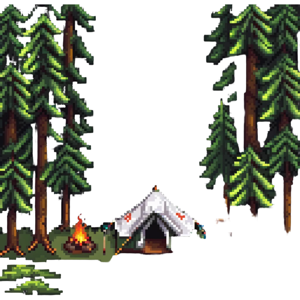 simple camping tent in forest emoji