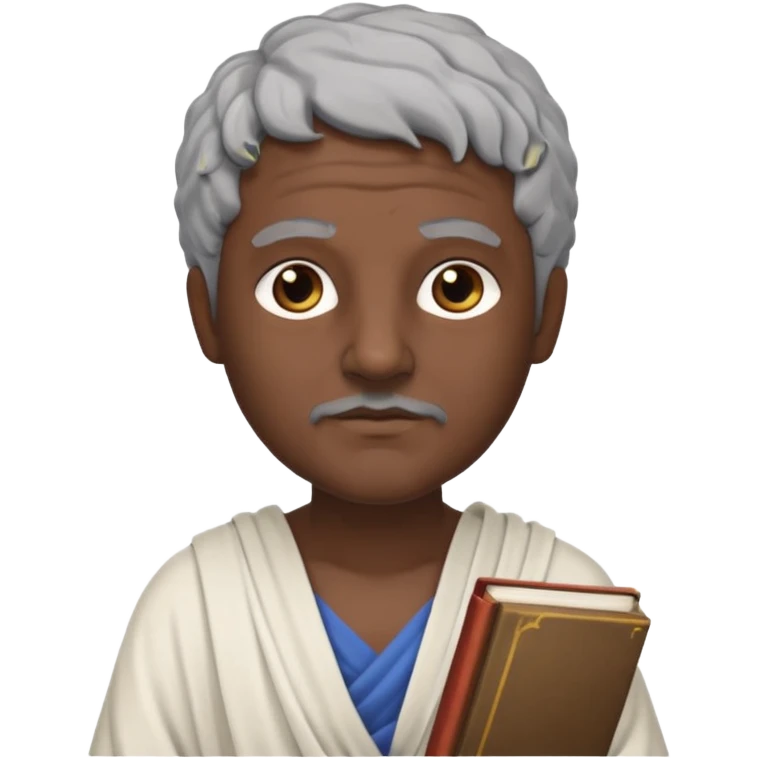 ancient greek writer with dark skin and grey hair emoji