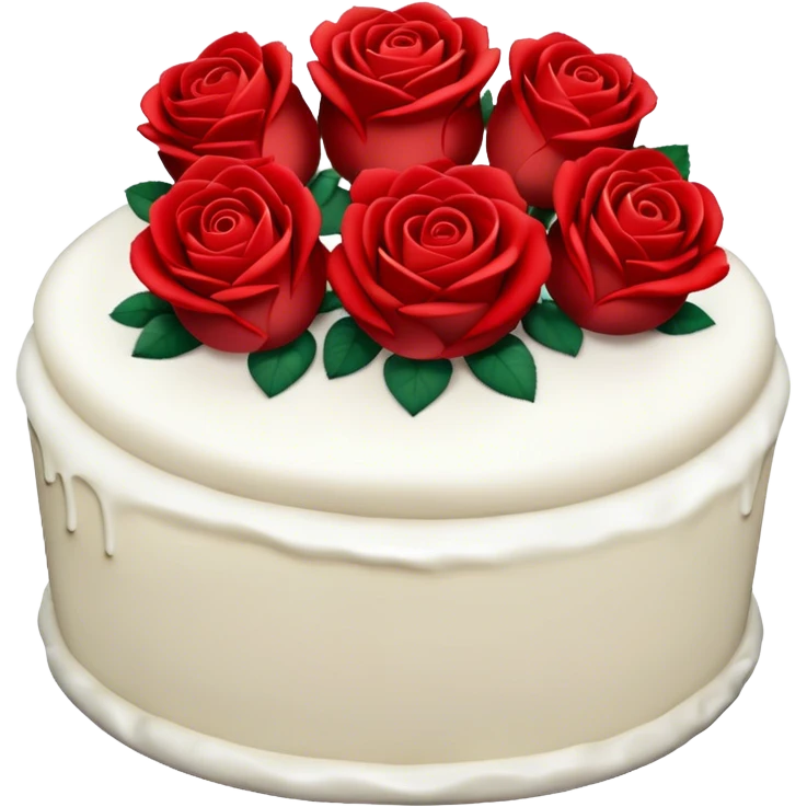 Cake with red roses emoji
