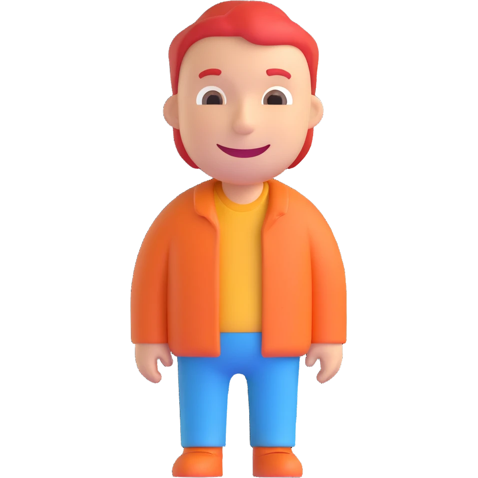 a man with a smile on his face, simple and friendly emoji