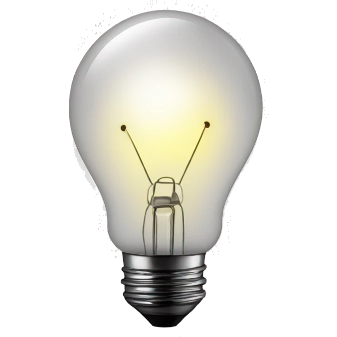 Light bulb with smiley emoji
