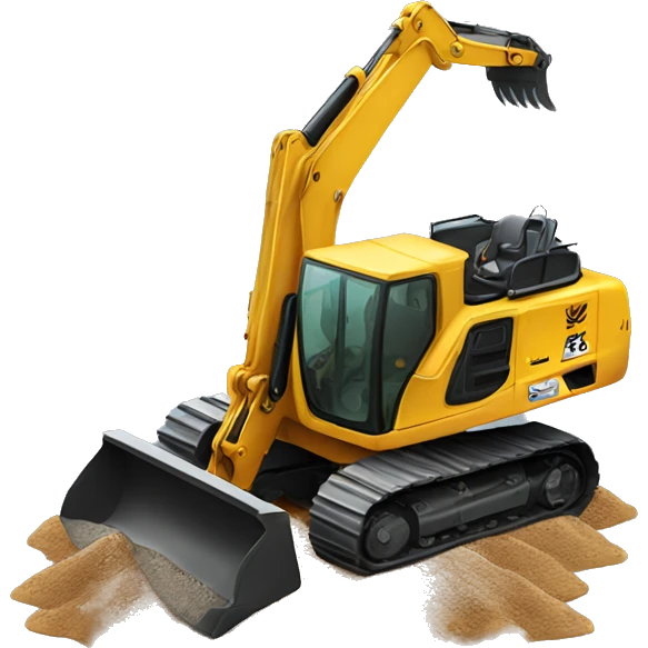 Mini excavator pushing dirt emoji