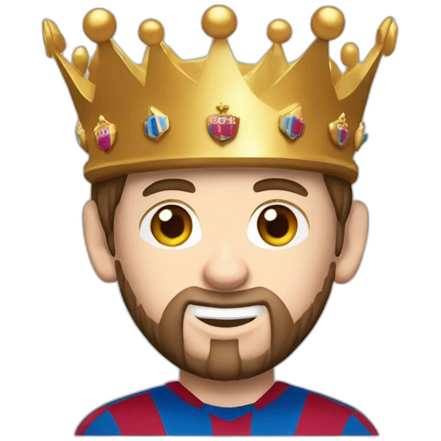 Lionel Messi with a crown emoji