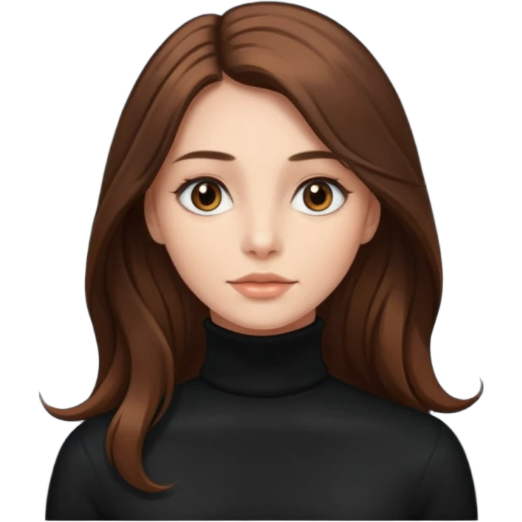 long hairedwoman in turtle neck emoji