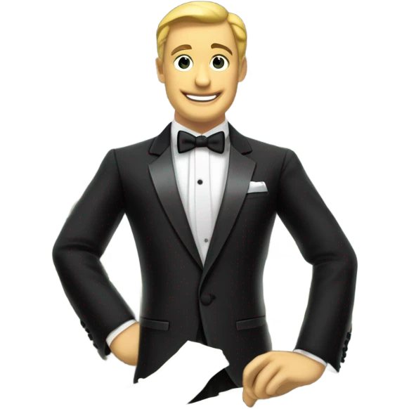 1960s tuxedo and money emoji