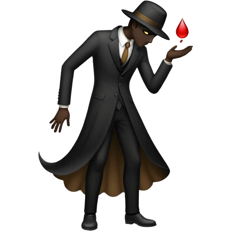 shadow man with full dress on and peeing in side pose emoji