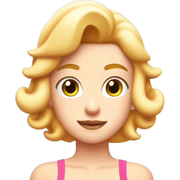 Skinny princess peach wearing skin color swim wear emoji