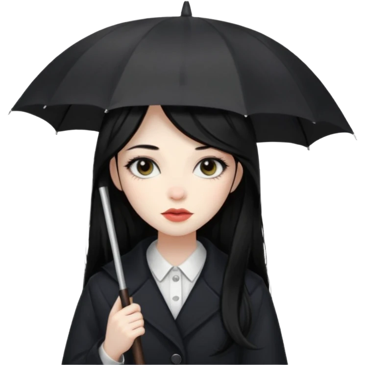  چتری دار گنگ دختر مو بلند سیاه emoji