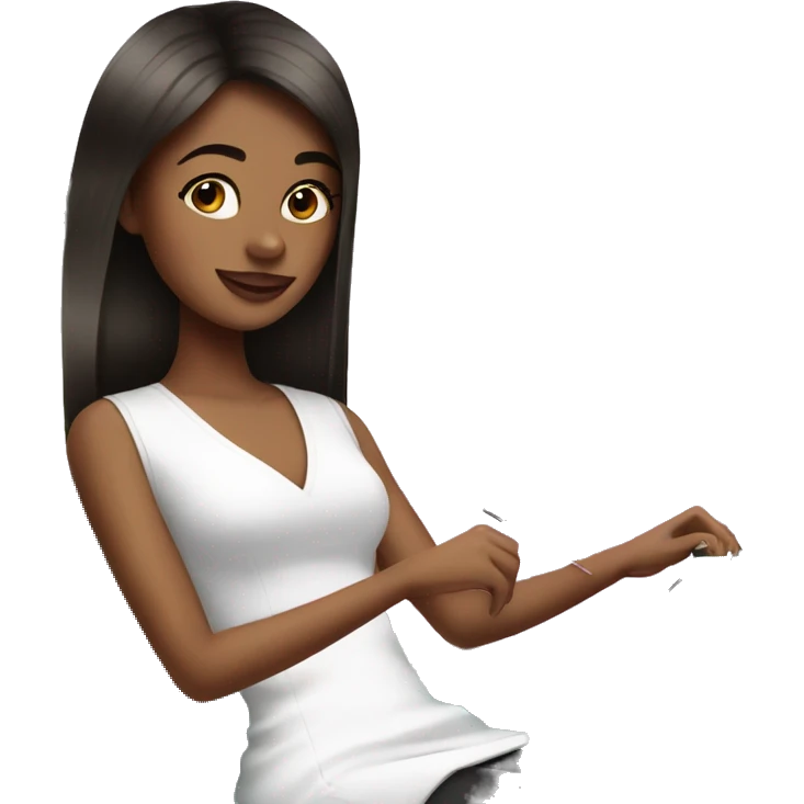 Brunette Girl getting a manicure at nail salon emoji