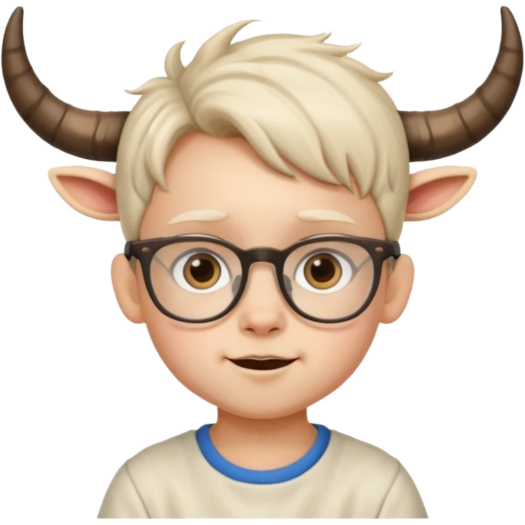 child with goat horn and eyeglasses emoji
