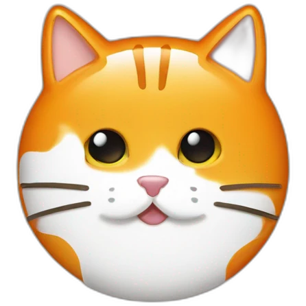 Gato naranja con pintas blanca tomando cafe emoji