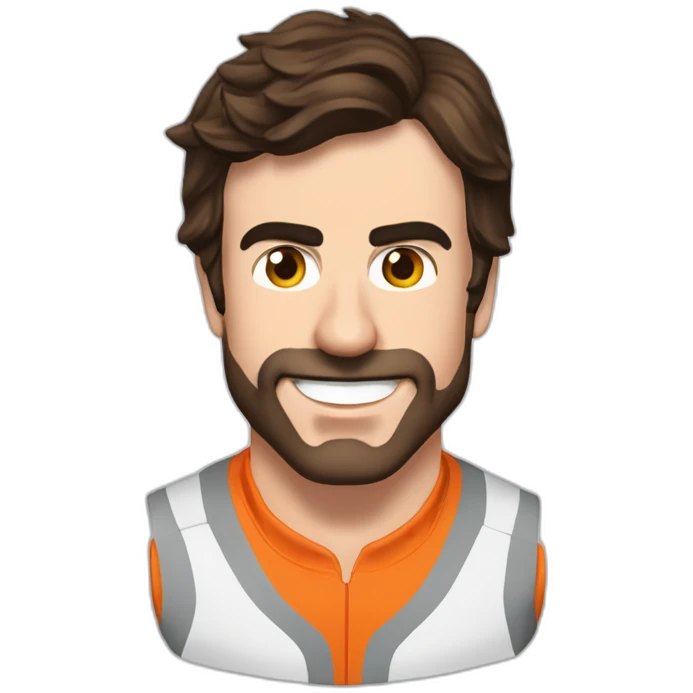 Fernando Alonso dentro de un fórmula 1 gritando socorro emoji