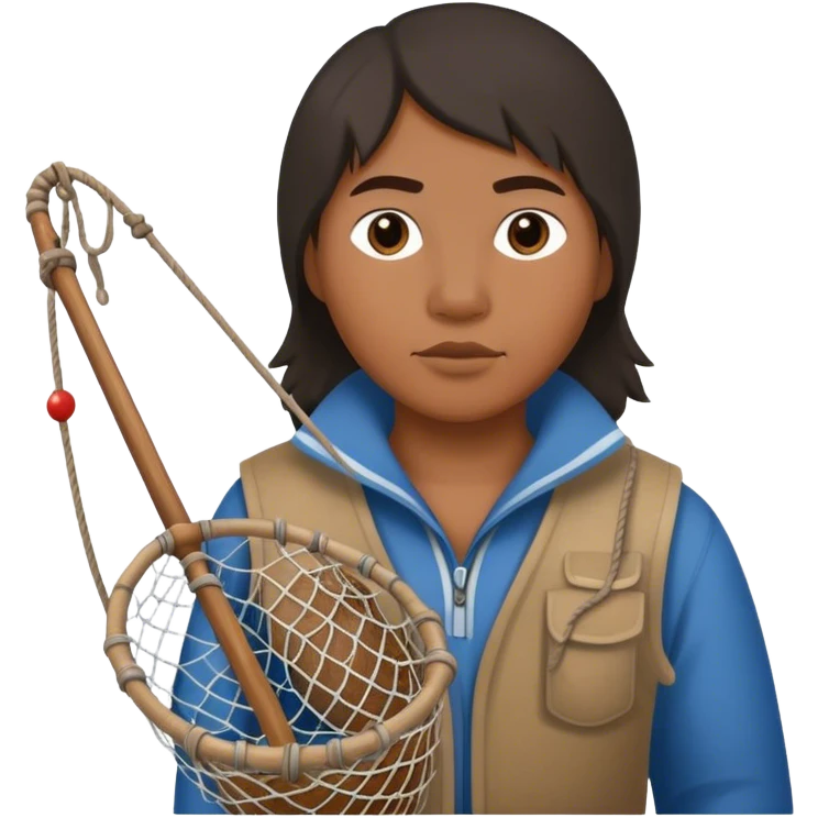 Inuit with a fishing net emoji