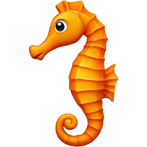 Orange sea horse looking right emoji
