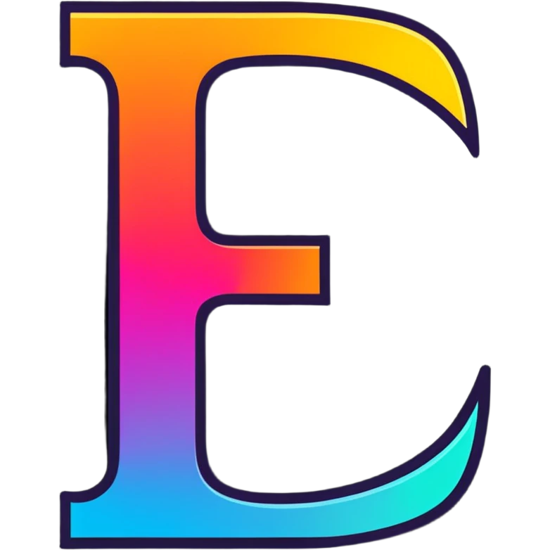 Colorful Gradient Alphabetical Letter “E” emoji