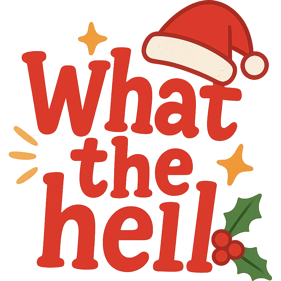 christmas What the hell text remove background emoji