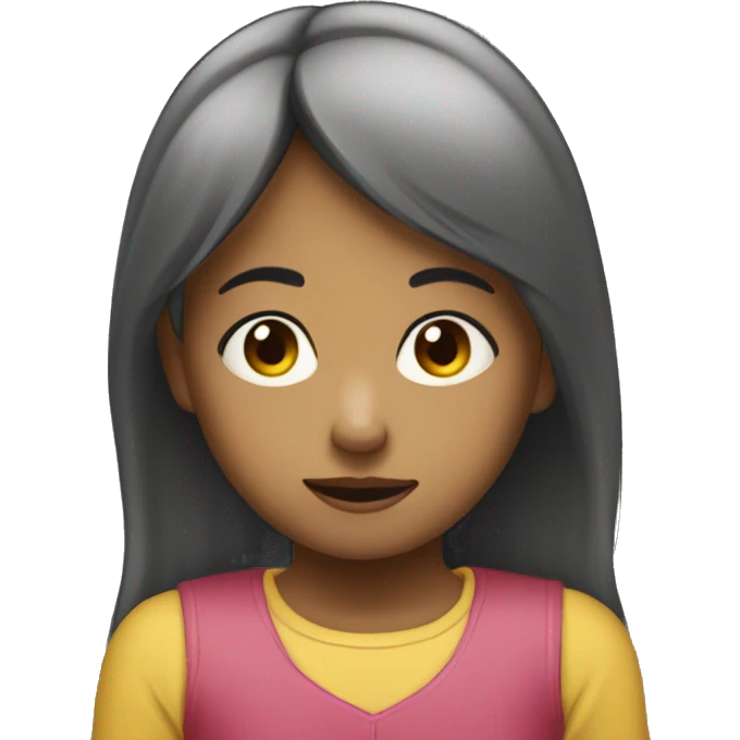 Niña confesándose a un niño  emoji
