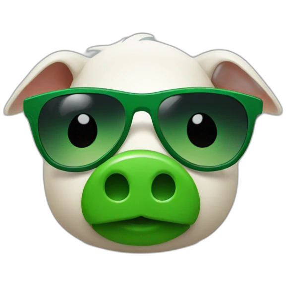 green piggyban with sunglasses emoji