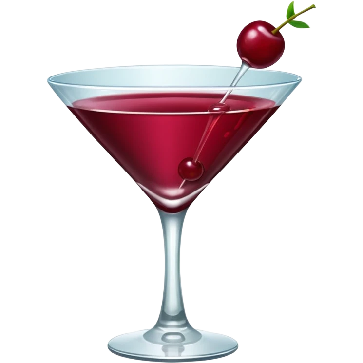 martini glass with burgundy cherry decoration emoji