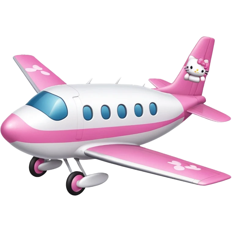 white hello kitty airplane  emoji