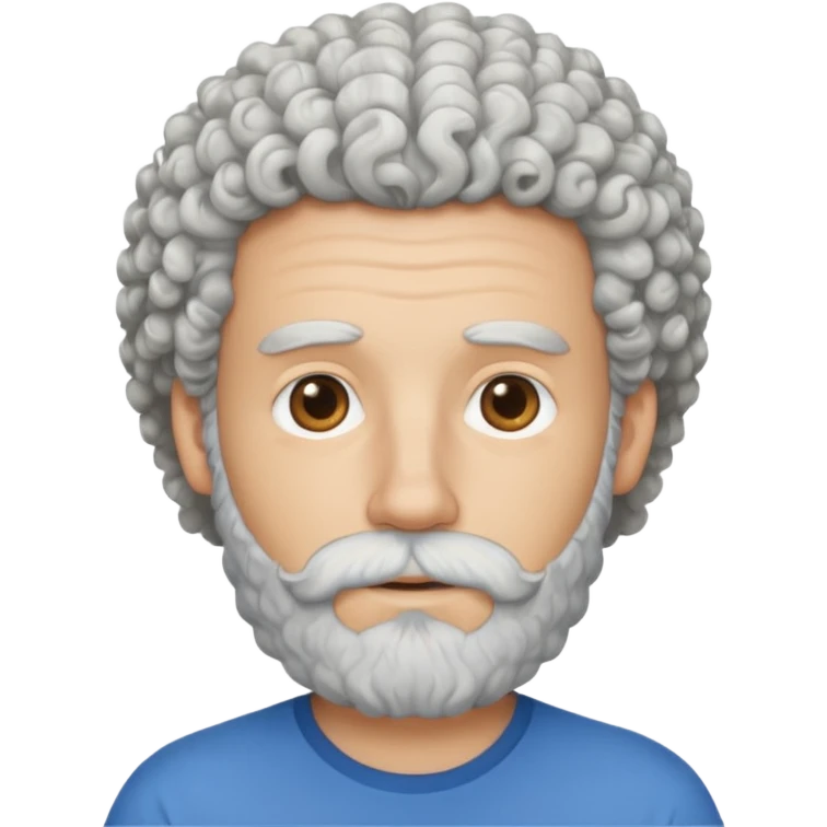 white bearded and curly haired emoji