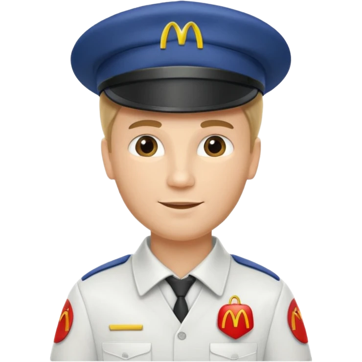 caucasian male McDonald's worker emoji