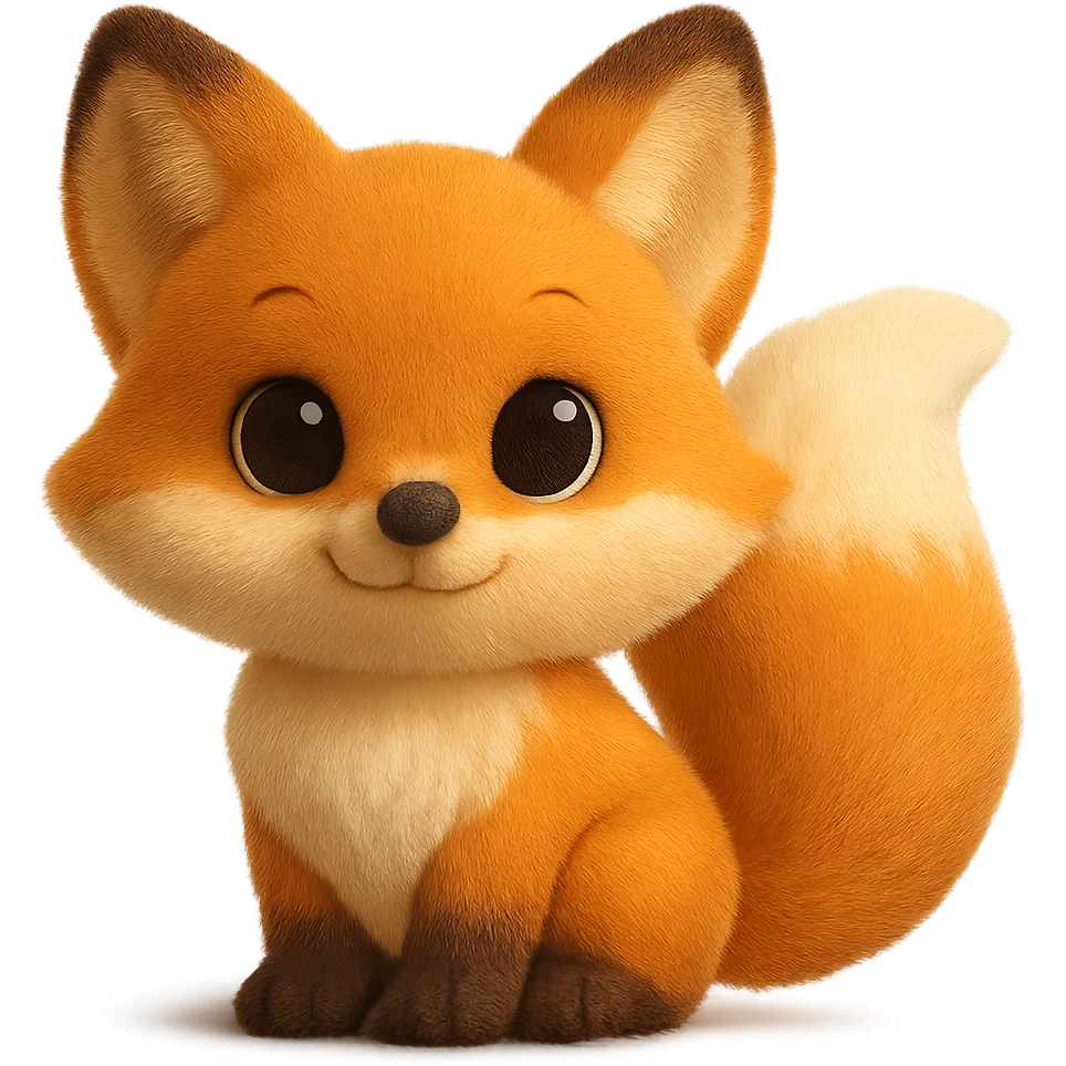 cartoon fox with fluffy tail emoji