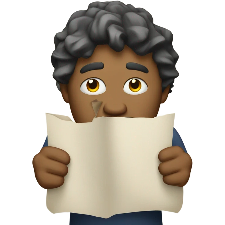 frustrated person with a paper on hands emoji