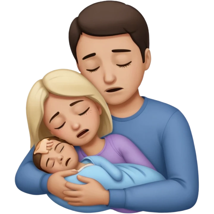 A man holding a sleeping woman in his arms whilst crying  emoji