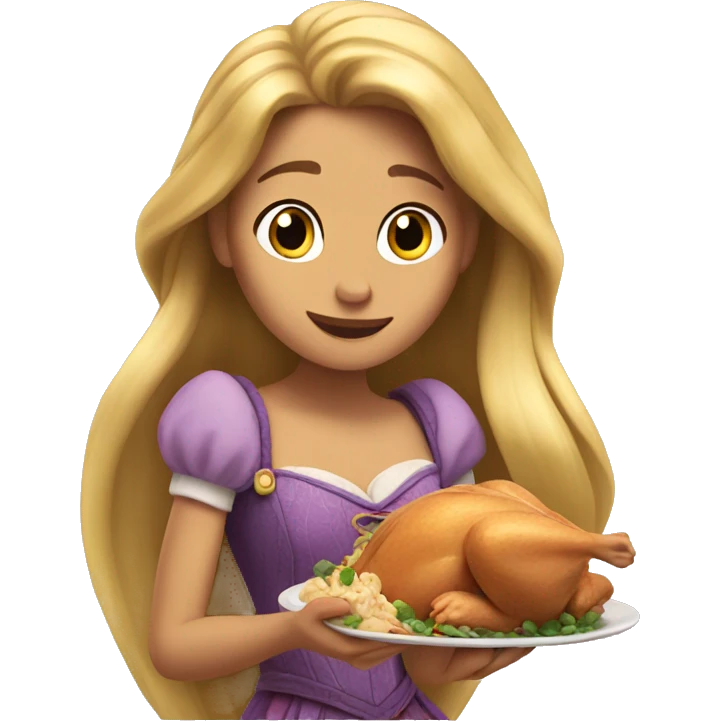 Rapunzel eating chicken  emoji