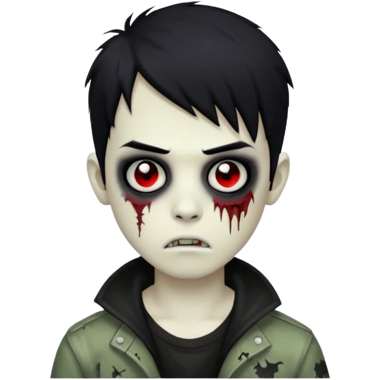 boy zombie with black hair emo emoji