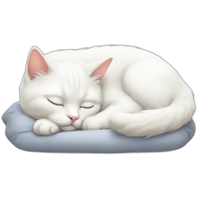 white cat sleeping emoji