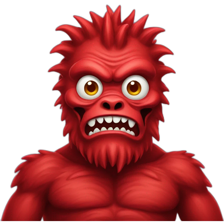 red monster with ྀི emoji