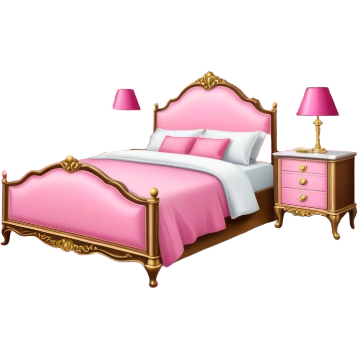 Pink bedroom in glamorous vintage style emoji