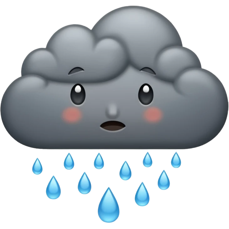 a dark cloud is crying it looks like raining  emoji
