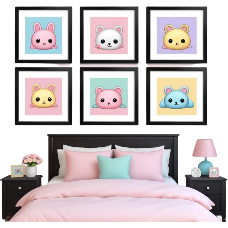 a girly multiple framed photos emoji