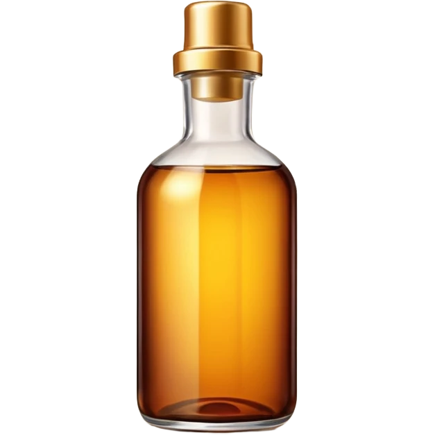 Tanning oil brown bottle with golden cap emoji