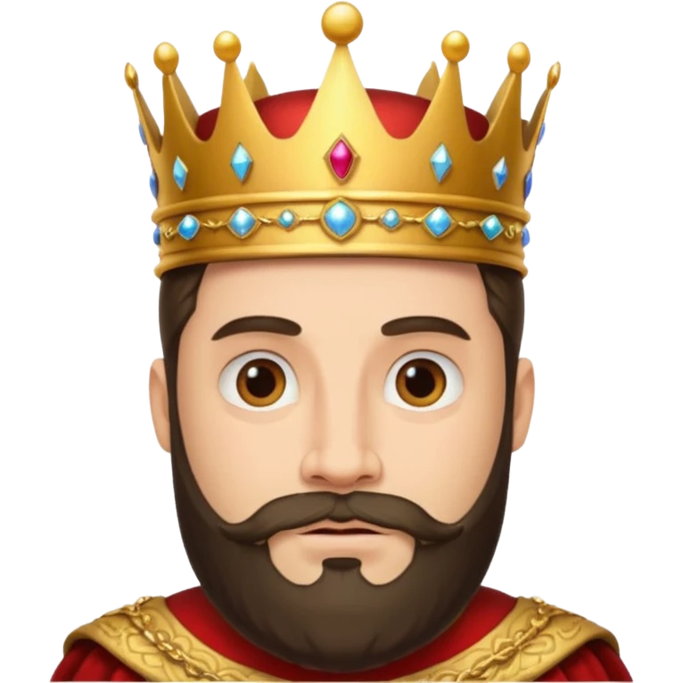 King with crown and beared emoji