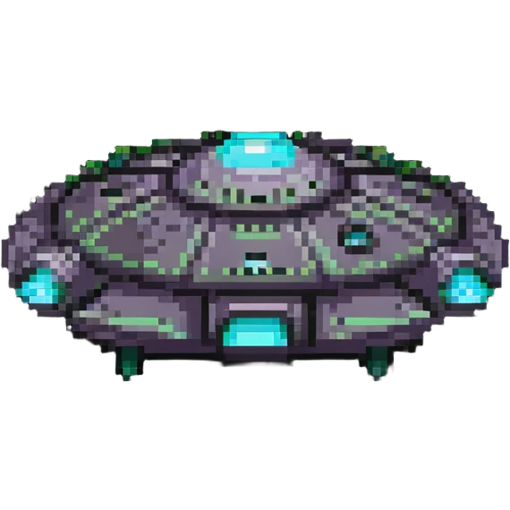 Retro flying saucer spaceship with glowing lights emoji
