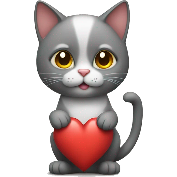 Cat with heart in hand emoji