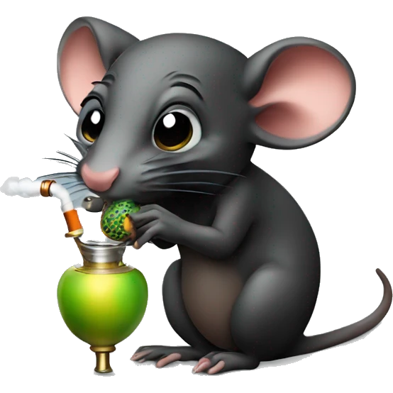 Black rat smoking hookah  emoji
